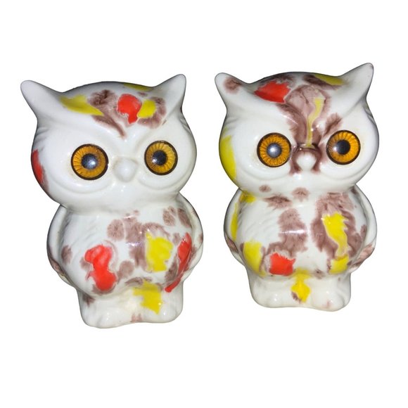 Owl Salt and Pepper Shaker Set- Colorful - Picture 2 of 16